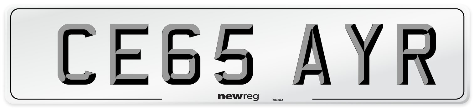 CE65 AYR Number Plate from New Reg